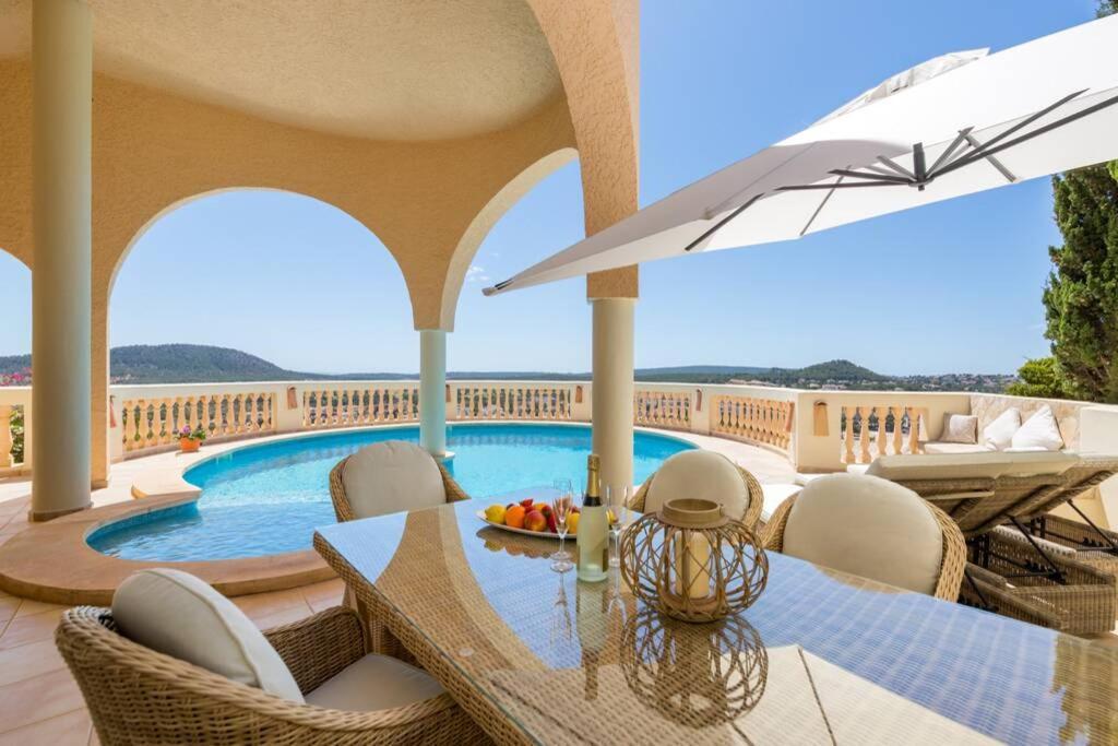 Luxury Meerblick Villa Buena Vista in Santa Ponsa Exterior foto